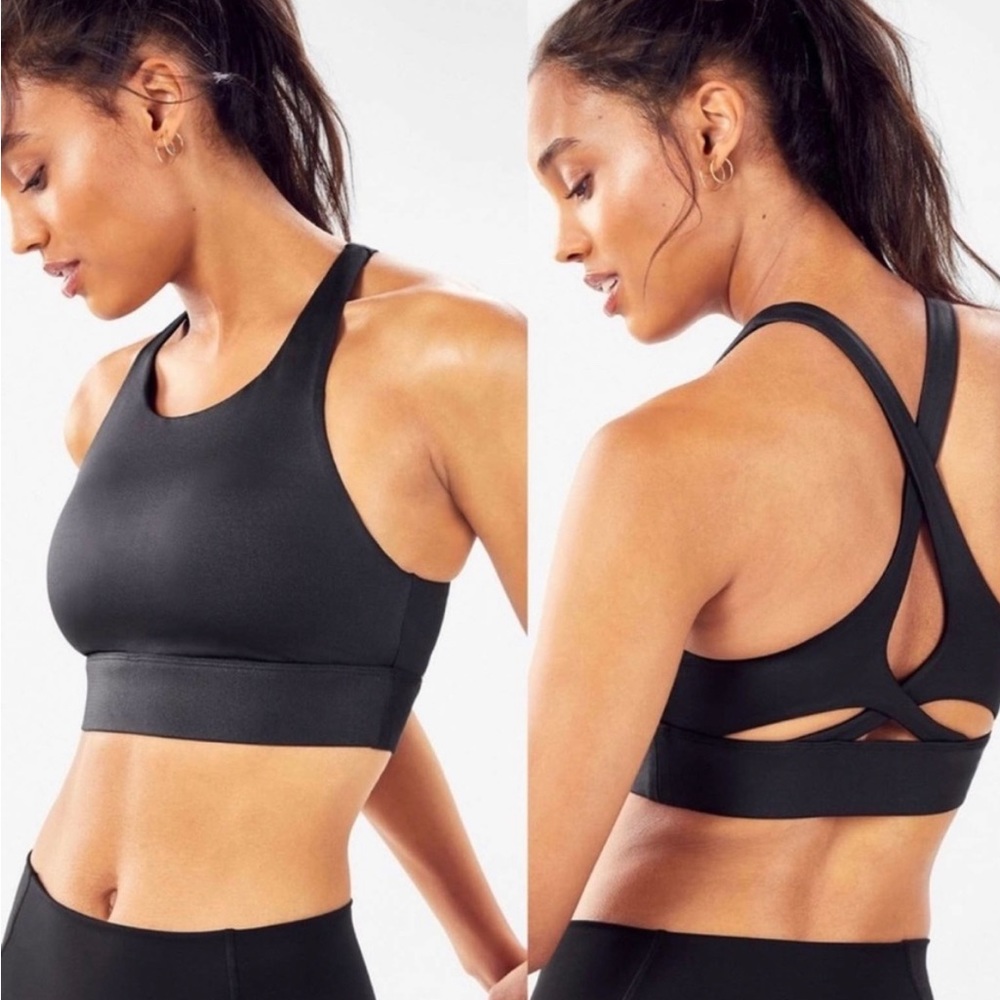 Black Fabletics Sports Bra - Ella Shine High Impact